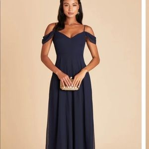 Birdy Gray Navy Devin Convertible w/ slit dress. NWT size Large